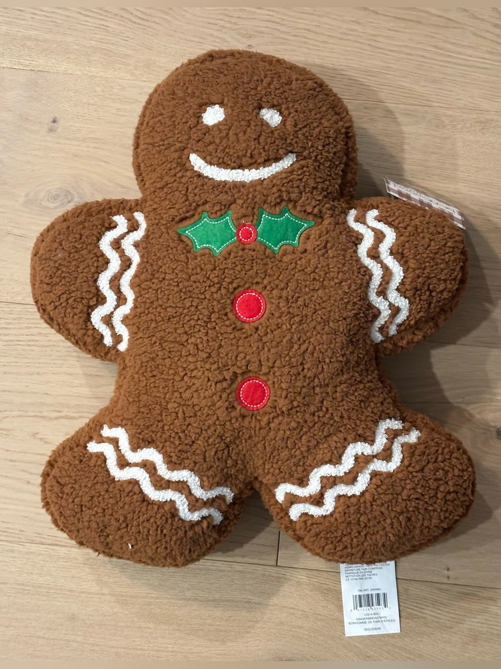 TikTok Viral Costco Gingerbread Faux Fur 18” Plush Pillow 2026 Holiday Decor NWT